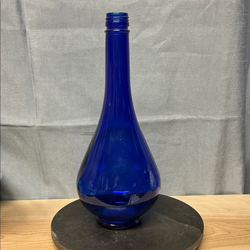 ACQUA DELLA MADONNA Cobalt Blue Teardrop Shaped 10 1/2" Bottle - Made in Italy